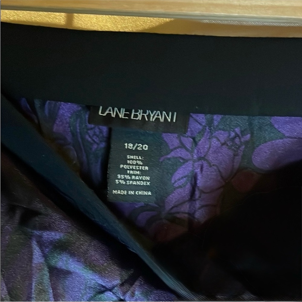 Lane Bryant Black & Purple Satin Strapless Top Plus Size 18/20 - Picture 7 of 8